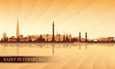Saint Petersburg şehrinin siluet arkaplan silueti, vektör illüstrasyonu