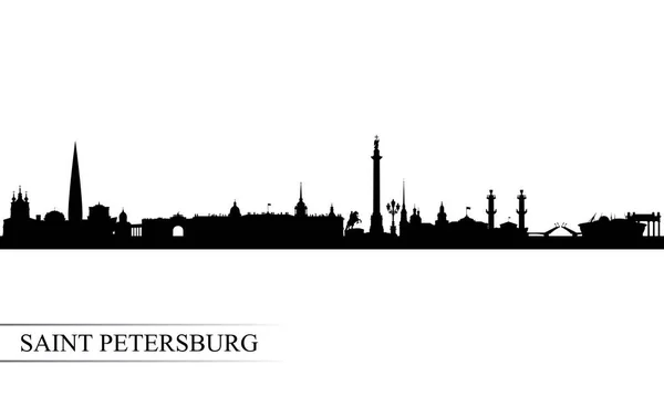 San Pietroburgo Città Skyline Silhouette Sfondo Illustrazione Vettoriale — Vettoriale Stock