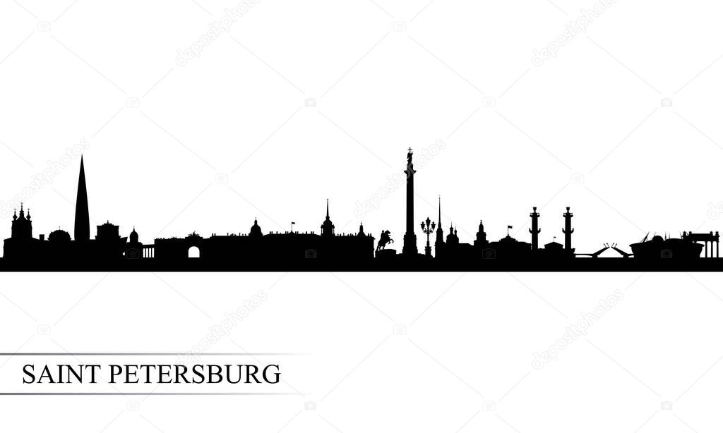 Saint Petersburg city skyline silhouette background, vector illustration