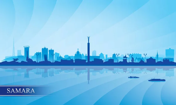 Samara Stad Skyline Silhouet Achtergrond Vector Illustratie — Stockvector