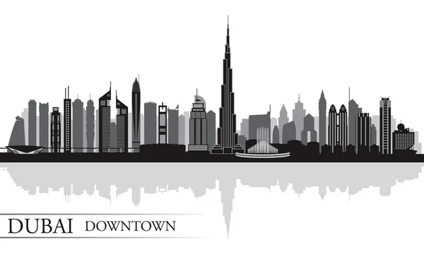 Dubai Downtown City skyline silueta fondo — Archivo Imágenes Vectoriales