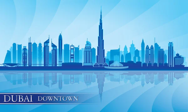 Dubaï Downtown skyline silhouette fond — Image vectorielle