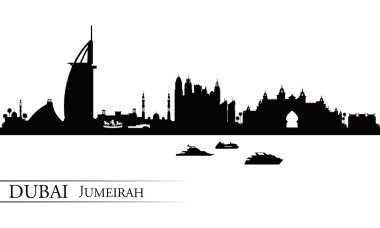 Dubai Jumeirah manzarası siluet arka plan