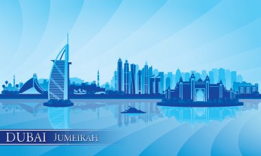 Dubai Jumeirah manzarası siluet arka plan