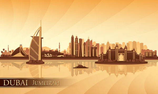 Bakgrunn av Dubai Jumeirah skyline silhouette – stockvektor