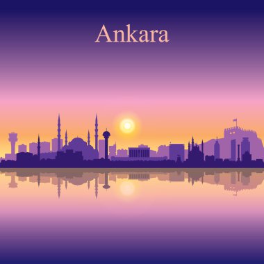 Ankara şehir manzarası siluet arka plan