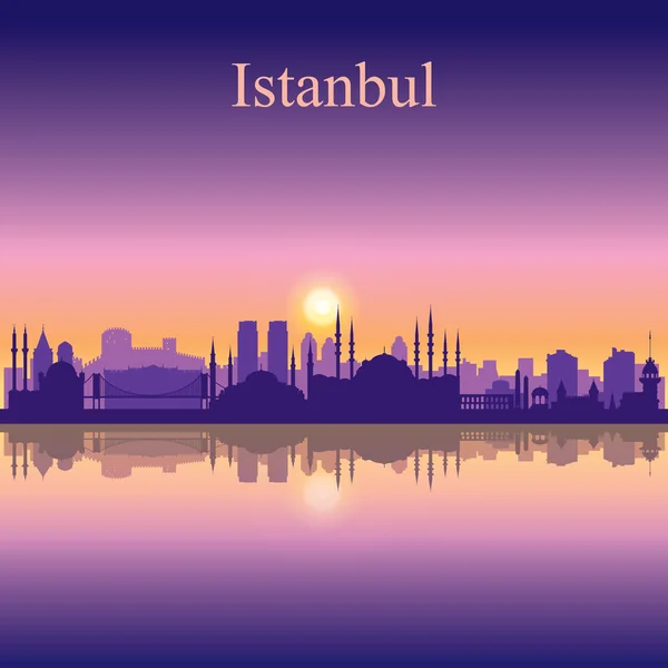Istanbul città skyline silhouette sfondo — Vettoriale Stock