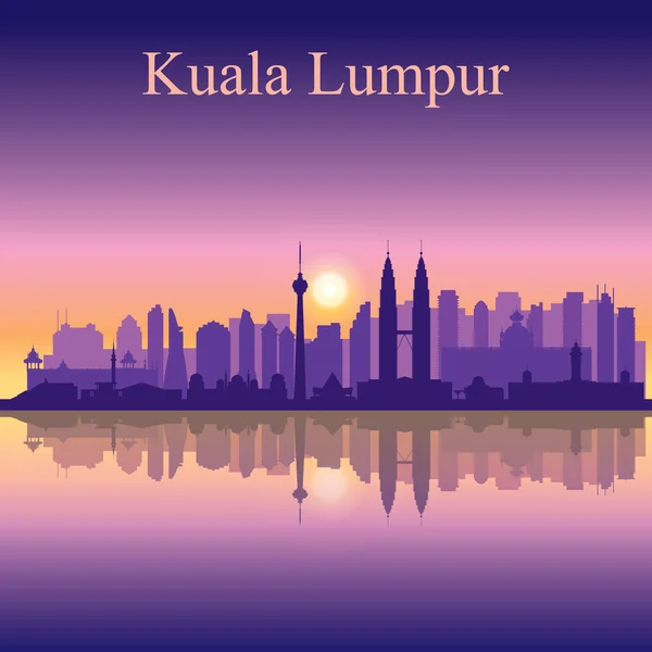 Kuala Lumpur ciudad horizonte silueta fondo — Vector de stock