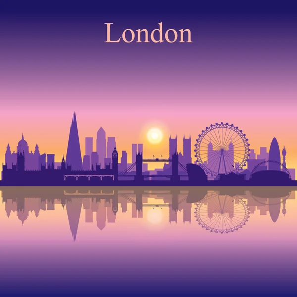 Londra città skyline silhouette sfondo — Vettoriale Stock