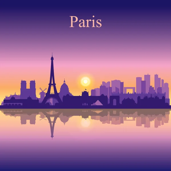 París ciudad skyline silueta fondo — Vector de stock