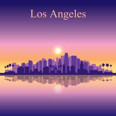 Los angeles şehir manzarası siluet arka plan