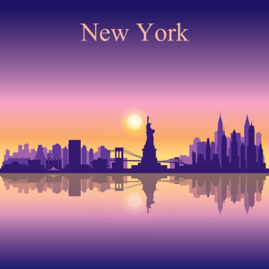 New york şehir silüeti siluet arka plan