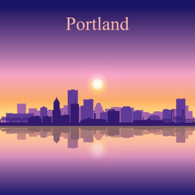 Portland şehir manzarası siluet arka plan