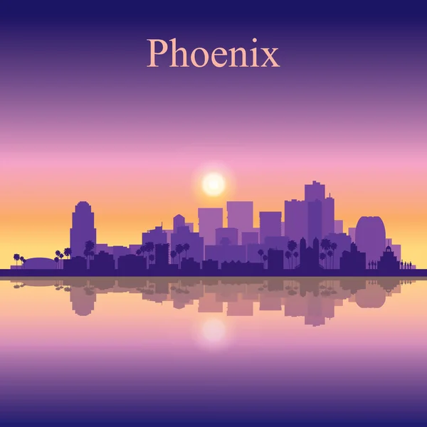 Phoenix ciudad horizonte silueta fondo — Vector de stock