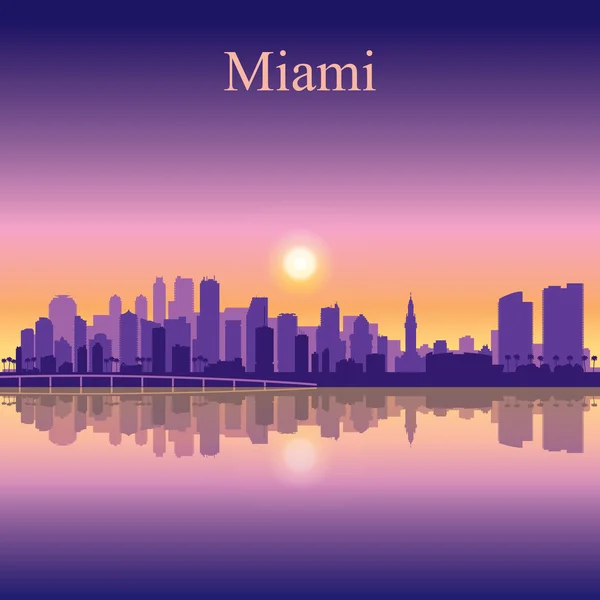 Miami city skyline silhouette hintergrund — Stockvektor