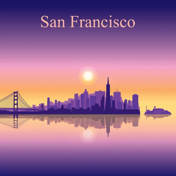 Ciudad de San Francisco skyline silueta fondo — Vector de stock