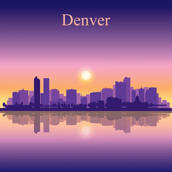 Denver city skyline van silhouet achtergrond Stockillustratie