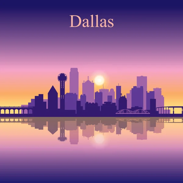 Dallas cidade skyline silhueta fundo Vetores De Bancos De Imagens Sem Royalties