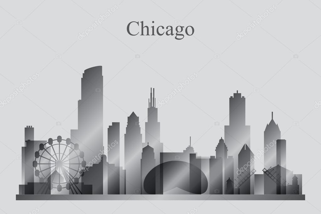 Chicago city skyline silhouette in grayscale Stock Vector Image by ©ray_of_light #88403842 Chicago city skyline silhouette in grayscale Stock Vector Image by ©ray_of_light #88403842