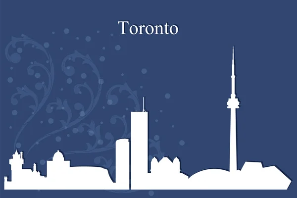 Toronto city skyline van silhouet op blauwe achtergrond — Stockvector