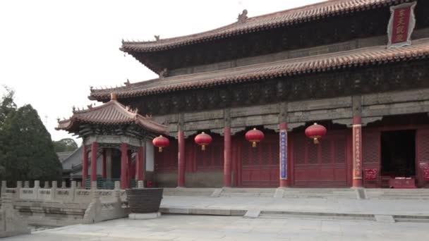 O corredor de Tiankuang do Templo de Daimiao — Vídeo de Stock