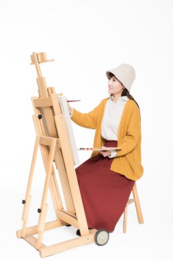 sevimli güzel kız ressam
