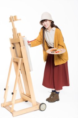 sevimli güzel kız ressam