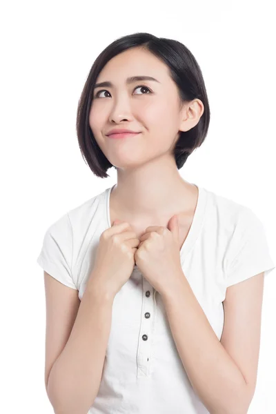 Cinese donna espressioni facciali — Foto Stock