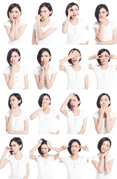 Chinese woman facial expressions — Stock Photo, Image