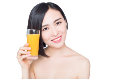 Young woman with orange juice