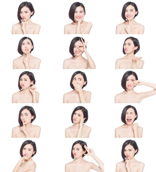 Chinese woman facial expressions — Stock Photo, Image