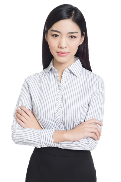 Business woman portrait . crossed arms . — Stock Photo, Image