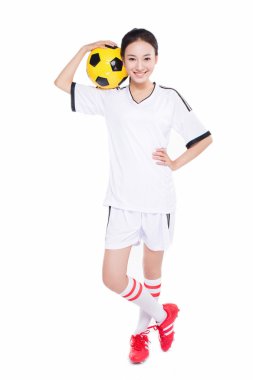 Futbol topu ile kadın