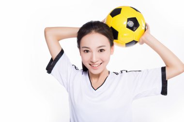 Futbol topu ile kadın