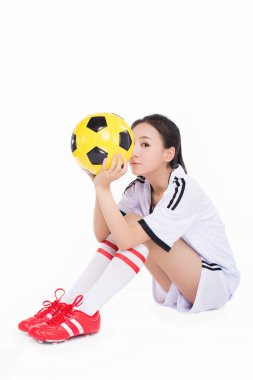 Futbol topu ile kadın