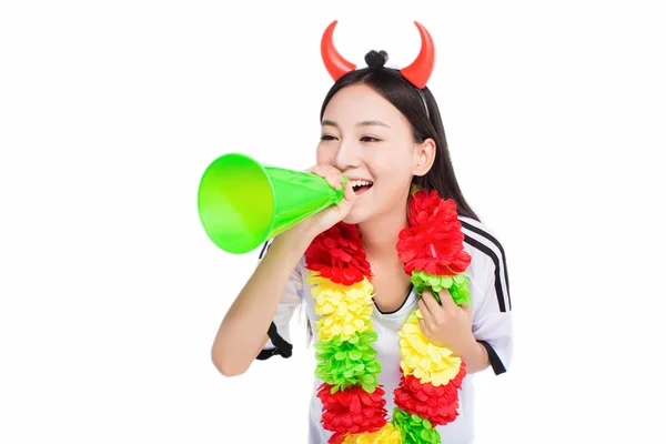 Asian girl cheerleader, chinese — Stock Photo, Image