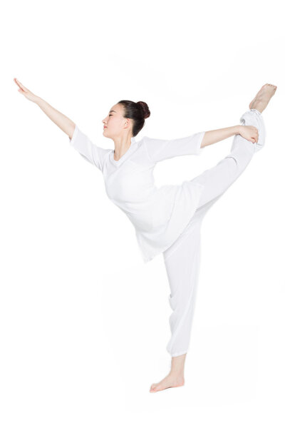 sporty woman in exercises yoga