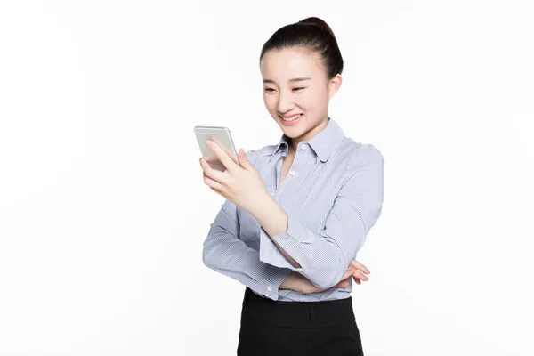 Businesswoman use of mobile phone — Stock Photo, Image