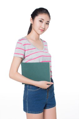 güzel öğrenci Kitaplığı'nda