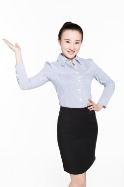 iş kadın el gösterme