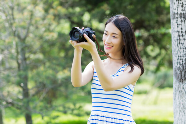 the park beautiful girl