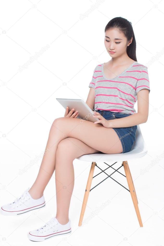 girl sitting on a chair