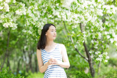 Çinli kadın Parkı'nda bir