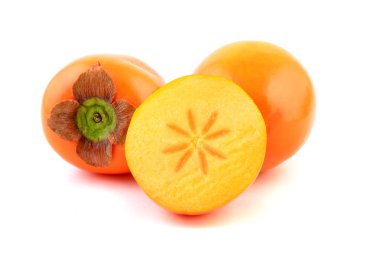 Trabzon hurması meyve yaprakları ile.