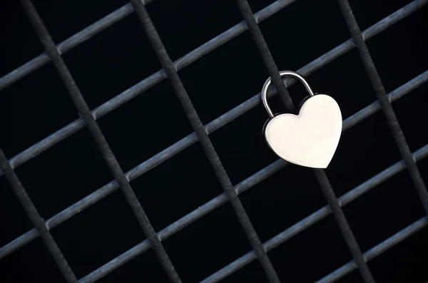 Love padlock on a bridge. — Stock Photo, Image