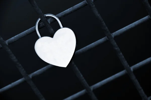 Love padlock on a bridge. — Stock Photo, Image