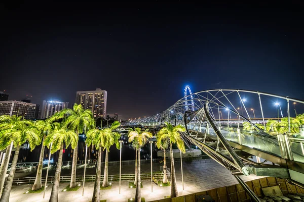 Singapore Night Location Marina Bay — Stock Photo, Image