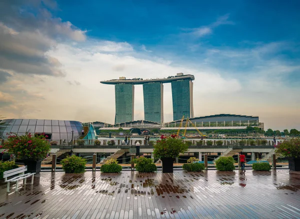 Spacer Mieście Singapur Deszczu — Zdjęcie stockowe