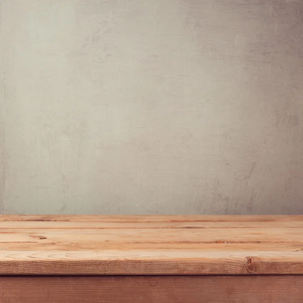 Empty wooden deck table — Stock Photo, Image