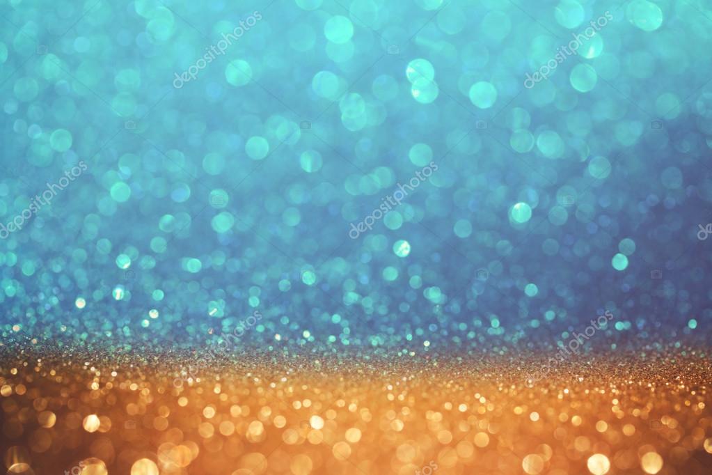 Blue And Gold Glitter Wallpaper